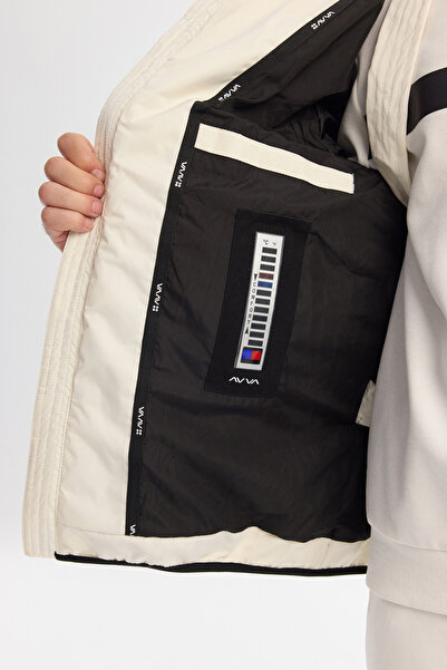 Avva Men's White Hooded Water Repellent Windproof Comfort Fit Coat A42Y6041