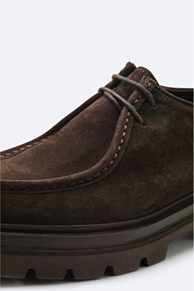 Avva Pánské hnědé 100% semišové klasické boty na šněrování A42Y8007