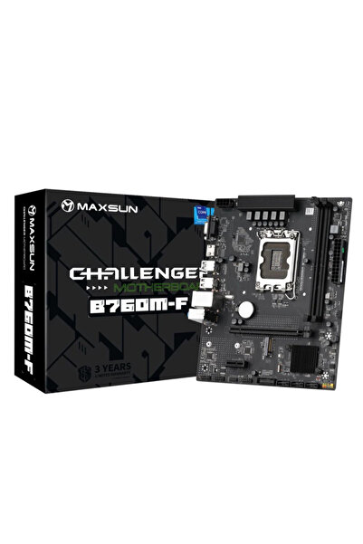 MAXSUN Challanger B760M-F LGA1700 DDR4 4266 Mhz M.2 HDMI mAtx Intel Anakart