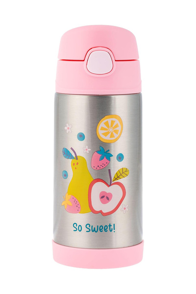 Stephen Joseph Stainless Steel Straw Drinker with Lid Fruits