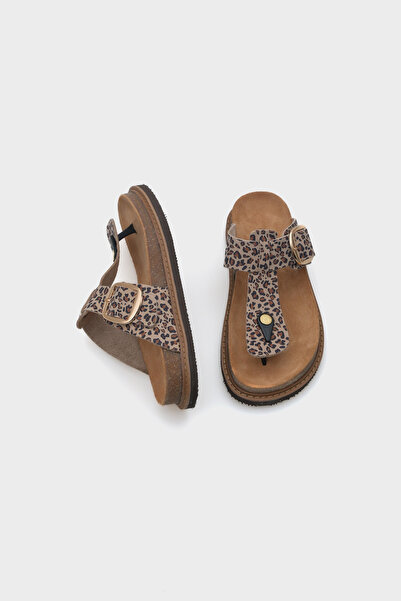 Capone Outfitters Δερμάτινες σαγιονάρες Leopard γυναικείες παντόφλες