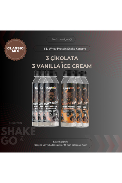 Quicktein - Shake & Go 40g Whey Protein - 6lı Classic Mix