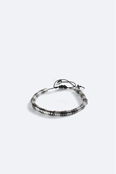 Avva Men's Anthracite Hematite Stone Bracelet A42Y9608