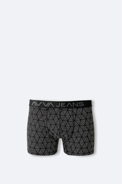 Avva Erkek Siyah Desenli Pamuklu Tekli Regular Fit Boxer A42Y9532