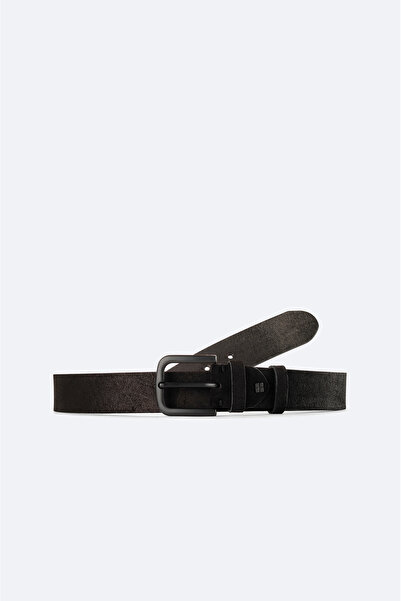 Avva Men's Black Suede 100% Leather Belt A42Y9308