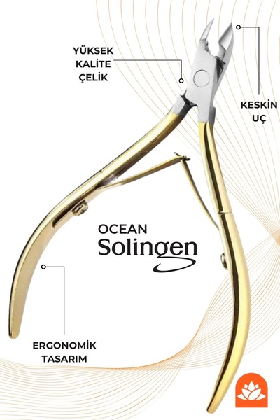 Güzellik Deposu Solingen Paslanmaz Çelik Tırnak Et Pensi Gold, Manikür Pensi No:86
