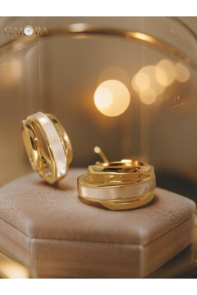 GALORA Tokyo Chic C-Form Küpe – Modern Minimal Lüks