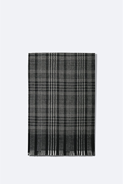Avva Чоловічий сірий шарф з вовняною сумішшю та бахромою A42Y9412