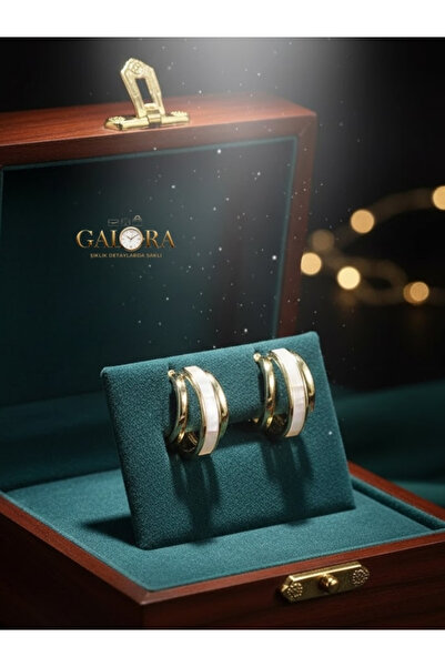 GALORA Tokyo Chic C-Form Küpe – Modern Minimal Lüks