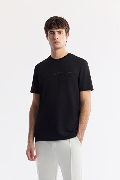 Avva Ανδρικό μπλουζάκι με στάμπα με λαιμόκοψη με δύο ελαστικότητες και κανονική εφαρμογή A51Y1001