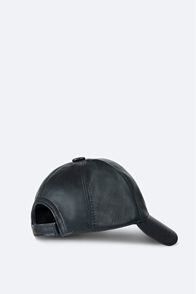 Avva Erkek Siyah %100 Deri Spor Şapka A42Y9285