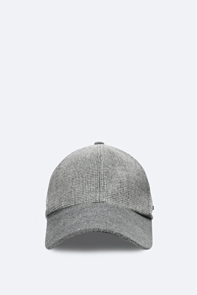 Avva Men's Gray Wool Blend Hat with Embroidered Visor A42Y9288