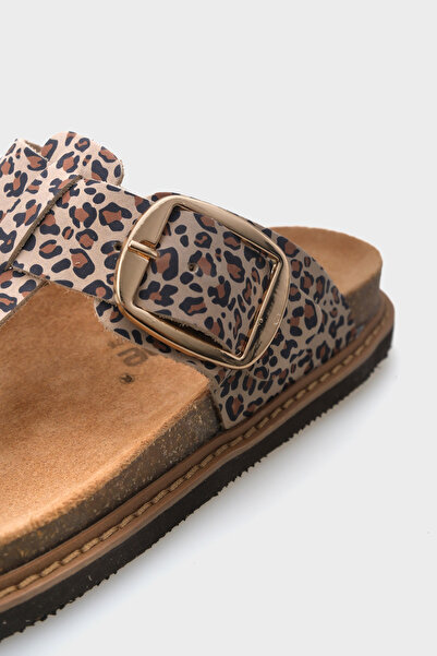 Capone Outfitters Δερμάτινες σαγιονάρες Leopard γυναικείες παντόφλες
