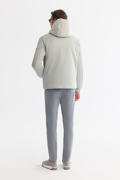 Avva Men's Grey Hooded Water Repellent Windproof Comfort Fit Coat A42Y6155