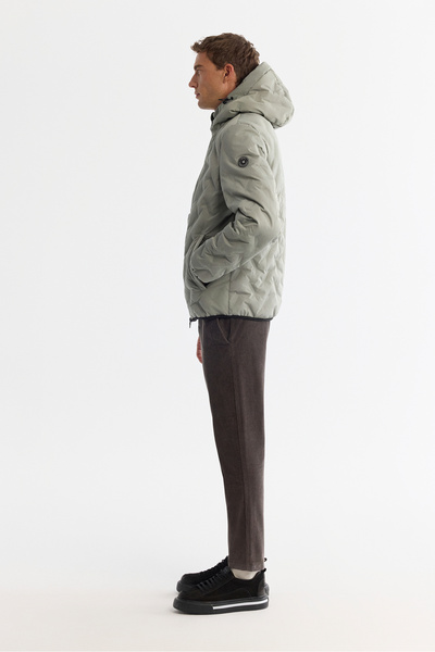 Avva Men's Nile Green Hooded Water Repellent Windproof Comfort Fit Coat A42Y6041