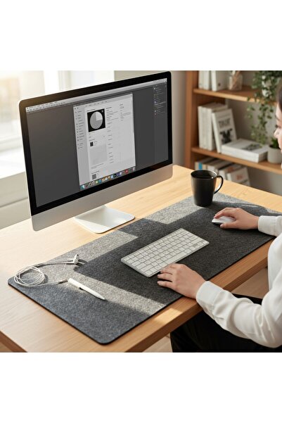 Next Craft Mouse Pad Desk Top Protector Large Felt Gaming Mat 3mm Anthracite Color 98X80 cm