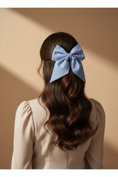 Toka Delisi Bebe Mavisi Otomatik Fiyonk Toka, Açık Mavi El Yapımı Toka