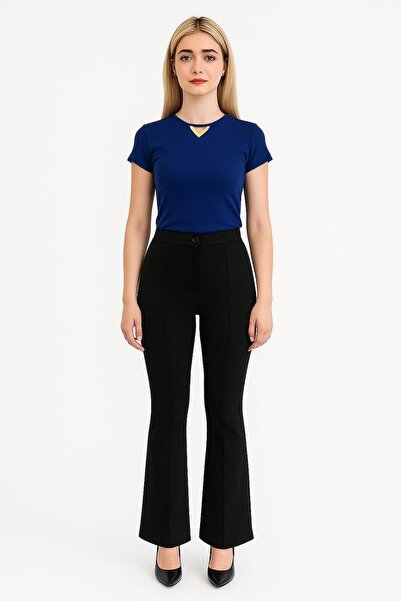 ribana Women's High Waist Flared Flared Palazzo Pants