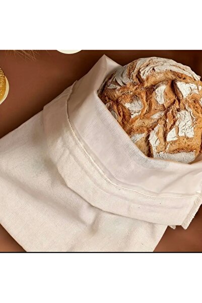 MiniStand Ham Bez Ekmek Saklama Torbası 30x35 cm Nefes Alabilir Ham Kumaş, Ağzı Büzgülü