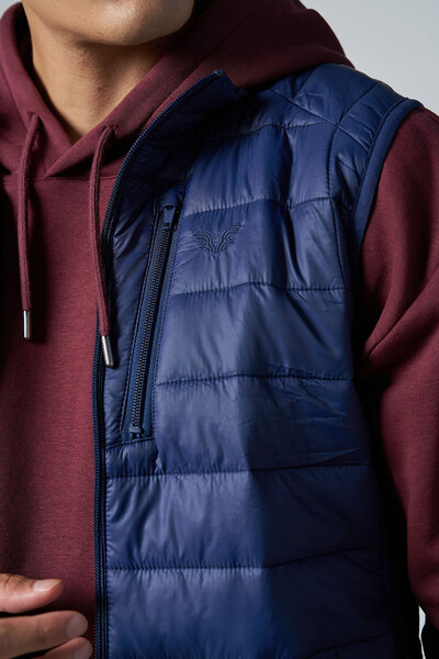 bilcee Γιλέκο Unisex Navy Blue με τσέπες με φερμουάρ 1268