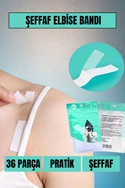 SARFEX 36 Parça Şeffaf Elbise Sabitleyici Dekolte Takı Kıyafet Sabitleme Band...