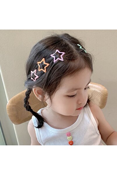 BATU GİYİM 12-парчен комплект цветни щипки за коса с форма на звезди за момичета и бебета