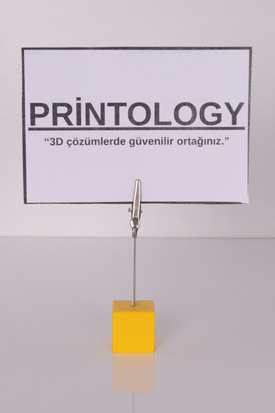 Printology Metal Not Tutucu Metal Kıskançlı Notluk Sarı Masaüstü Not Tutacağı