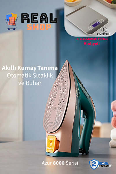 Philips Buhar ve Sıcaklık Ayarı Hızlı Isınma OptimalTEMP Azur 8000 Seri buharlı Ütü