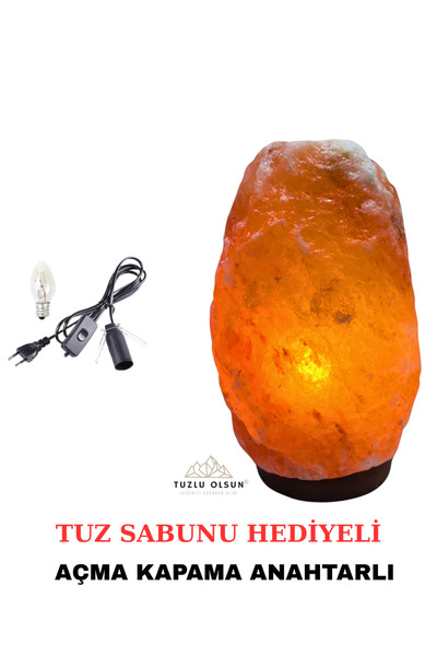 Tuzlu Olsun 2-3 KG HİMALAYA DOĞAL TUZ LAMBA AÇMA KAPAMA ANAHTARLI KABLO