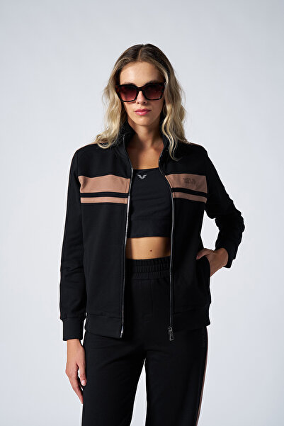 bilcee Γυναικείο Μαύρο Μόδα Σετ Φούτερ με Μαλακή Υφή 4565