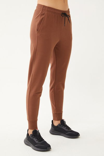 bilcee Γυναικείο καφέ φούτερ με κουκούλα και κορδόνι 1663