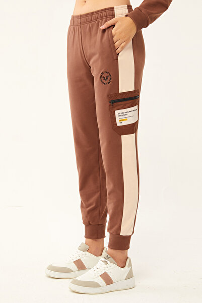 bilcee Cream Cotton Fashion Women's Tracksuit Set - 1529