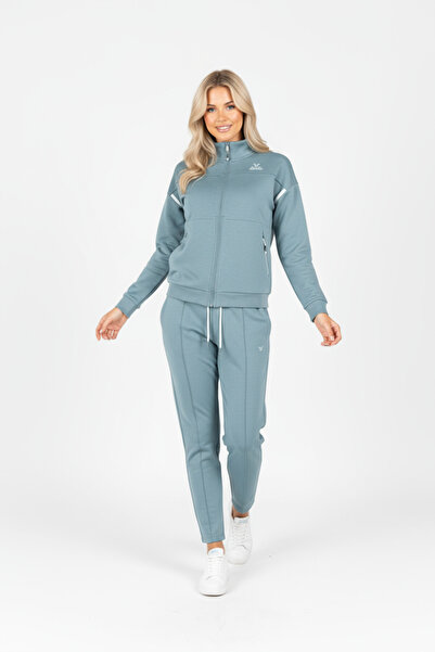 bilcee Women's Blue Mock Neck Piece Tracksuit Set 0693