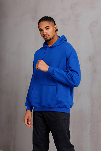 DARK MODA Unisex supradimensionat cu glugă cu buzunar cangur cu șnur Swea tricou