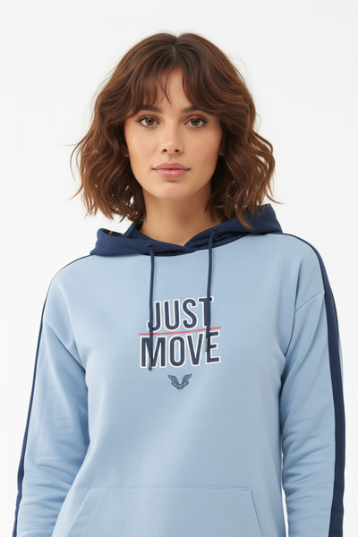 bilcee Γυναικείο Σετ Φούτερ με κουκούλα και κορδόνια Sea Ice 1663