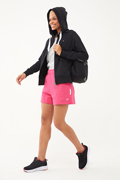 bilcee Women's Black Organic Cotton Sporty Tracksuit Top 0728