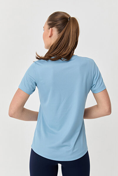 bilcee Women's Light Blue Quick Dry Lightweight Training Printed T-Shirt 0812