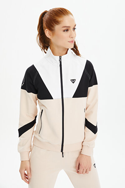 bilcee Γυναικείο Σετ Φόρμας Κρεμ Color Block Rubber Leg 0476