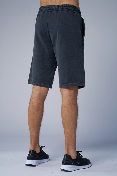 bilcee Унісекс антрацитові шорти вище коліна з ефектом вимивання 3913