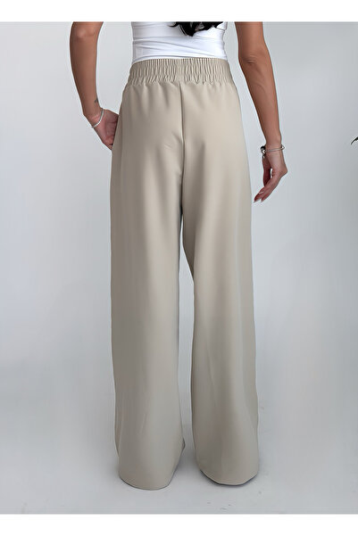 bilcee Women's Beige Design Palazzo Loose Trousers 4592