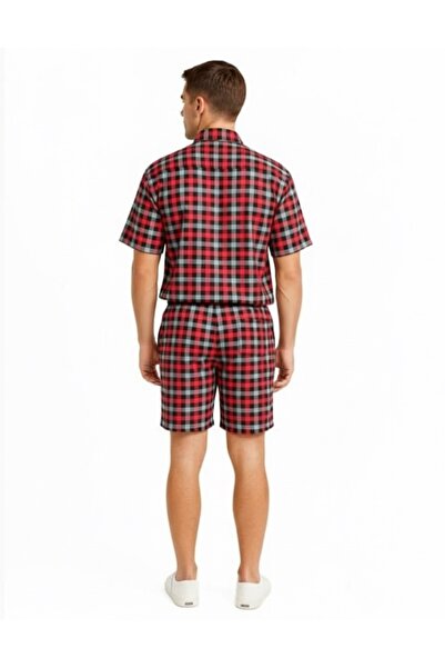 STITCH by MH Men's Gingham Check Shirt and Shorts Co-ord Set