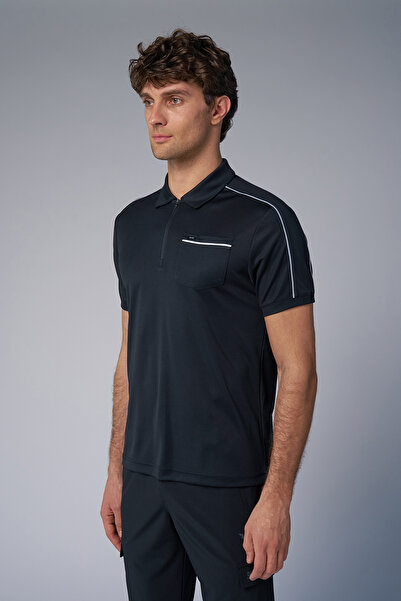 bilcee Ανδρικό μπλουζάκι μαύρο πόλο γιακά 4193
