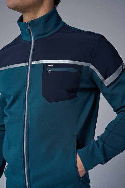 bilcee Ανδρικό σετ αθλητικής φόρμας από βαμβακερό λύκρα με ψηλό γιακά 3973