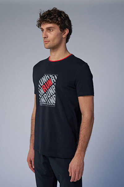 bilcee Ανδρικό μπλουζάκι μαύρο βαμβακερό εμπριμέ 4084