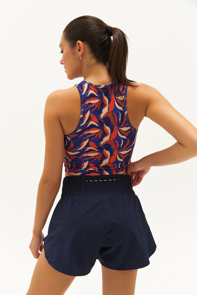 bilcee Kadın Lacivert İnce Dokuma Kumaş Spor ve Günlük Kullanım Mini Şortlu Tenis Etek 0754