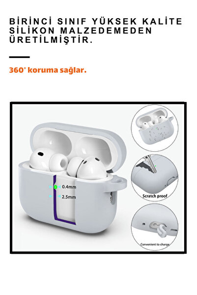 EWEC Set of Two |   Pro 3. Generation Compatible Light Gray and Light Blue Silicone Earphone Case (2.5 mm Thickness)