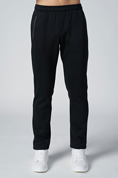 bilcee Men's Black Woven 3 Thread Fleece Suede Detailed Tracksuit Set 4537