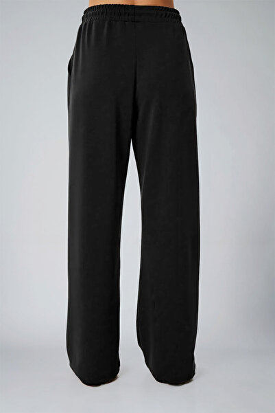 bilcee Women's Black Wide Leg Modal Sweatpants 4804