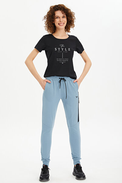 bilcee Жіночі сині бавовняні спортивні штани з резинкою 0807