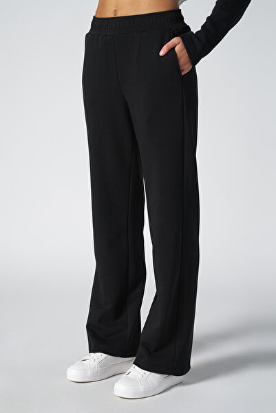 bilcee Peak γυναικείο μαύρο φαρδύ παντελόνι με τσέπες 7018